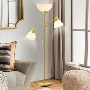 Floor Lamps for Living Room, 72" Tall Standing Lamps, Torchiere Lamp 8W Adjustable Reading Lights, Modern Bright Floor Lamp for Bedroom, Office, Dresser, Gold&White, Bulbs Included Floor Lamps for Living Room, 72" Tall Standing Lamps, Torchiere Lamp 8W Adjustable Reading Lights, Modern Bright Floor Lamp for Bedroom, Office, Dresser, Gold&White, Bulbs Included