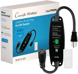 Caseta Smart Outdoor Plug & Remote for Lights (Smart Hub Required) Smart Outdoor Plug for Patio, Backyard, Outdoor Lights, Waterproof, Built to last, All year round timer, P-PKG1OUT-BL, Black Caseta Smart Outdoor Plug & Remote for Lights (Smart Hub Required) Smart Outdoor Plug for Patio, Backyard, Outdoor Lights, Waterproof, Built to last, All year round timer, P-PKG1OUT-BL, Black