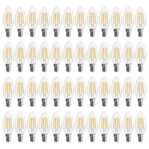 E12 Candelabra Bulb, Chandelier Light Bulbs, E12 LED Bulb, 2700K 48 Pack, Soft White B10 Candle Light Bulb, Non-Dimmable Candelabra Light Bulb 40 watt Equivalent, 90+CRI, 400LM, Clear Glass E12 Candelabra Bulb, Chandelier Light Bulbs, E12 LED Bulb, 2700K 48 Pack, Soft White B10 Candle Light Bulb, Non-Dimmable Candelabra Light Bulb 40 watt Equivalent, 90+CRI, 400LM, Clear Glass