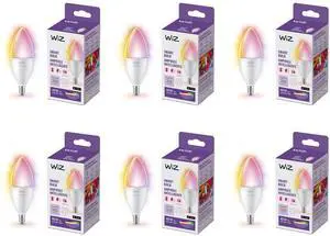 40W B12 Candle Bulb Light, 6-Pack Smart Bulbs, Indoor E12 LED Color Changing Lights, Connects to Wi-Fi, Control with Voice, App, Activate by Motion, Matter Compatible 40W B12 Candle Bulb Light, 6-Pack Smart Bulbs, Indoor E12 LED Color Changing Lights, Connects to Wi-Fi, Control with Voice, App, Activate by Motion, Matter Compatible