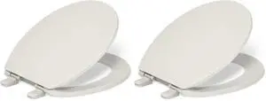 K-4775-47 Brevia Round Toilet Seat with Quick-Release Hinges And Quick-Attach Hardware For Easy Clean, Almond (Pack of 2) K-4775-47 Brevia Round Toilet Seat with Quick-Release Hinges And Quick-Attach Hardware For Easy Clean, Almond (Pack of 2)