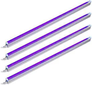UV LED Blacklight Bar, 22W 4FT, T5 Bulb for Glow Party, Halloween Black Light Fixture for Poster and Christmas Party, Fun Atmosphere with Built-in ON/Off Switch, 4 Packs UV LED Blacklight Bar, 22W 4FT, T5 Bulb for Glow Party, Halloween Black Light Fixture for Poster and Christmas Party, Fun Atmosphere with Built-in ON/Off Switch, 4 Packs