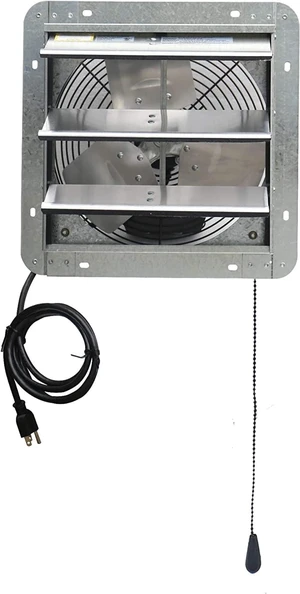12" Wall Mounted Shutter Exhaust Thermostat Control-3 Speeds Vent Fan For Home Attic, Shed, or Garage Ventilation, 960 CFM, 1200 SQF Coverage Area, Variable, Silver 12" Wall Mounted Shutter Exhaust Thermostat Control-3 Speeds Vent Fan For Home Attic, Shed, or Garage Ventilation, 960 CFM, 1200 SQF Coverage Area, Variable, Silver