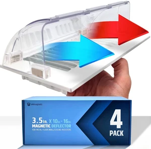 Powerful Magnetic Vent Air & Heat Deflector (4 Pack - New Version) for Ceiling, Floor and Wall - Will Never Fall Off - Adjustable from 9.2 to 16 - Super Strong Neodymium Magnets Upgraded Design Powerful Magnetic Vent Air & Heat Deflector (4 Pack - New Version) for Ceiling, Floor and Wall - Will Never Fall Off - Adjustable from 9.2 to 16 - Super Strong Neodymium Magnets Upgraded Design