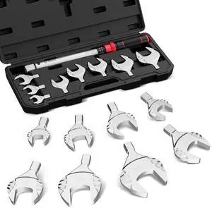 HVAC Torque Wrench 1080 Ft-lb, 9×12mm, for Mini Split AC Adjustable Click Torque Wrench with Open End Heads (1732mm), ±3% Accuracy, for Refrigeration Flare Nut Installation HVAC Torque Wrench 1080 Ft-lb, 9×12mm, for Mini Split AC Adjustable Click Torque Wrench with Open End Heads (1732mm), ±3% Accuracy, for Refrigeration Flare Nut Installation