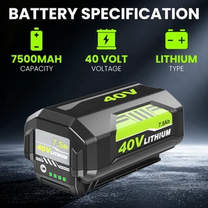 40v 7500mAh OP4026A Replacement for Ryobi 40V Battery 7.5Ah Lithium Compatible with Ryobi 40 Volt Battery OP4026A OP4040 OP40201 OP4050A OP4015 OP40261 OP4030 OP40401 OP4060 Power Tools 40v 7500mAh OP4026A Replacement for Ryobi 40V Battery 7.5Ah Lithium Compatible with Ryobi 40 Volt Battery OP4026A OP4040 OP40201 OP4050A OP4015 OP40261 OP4030 OP40401 OP4060 Power Tools