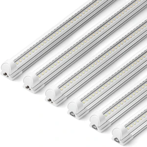 T8 LED Shop Lights, 3FT 30W 4600LM 6500K, 6 Pack, High Output Tube 3 Foot for Garage Workshop and Workbench Use, Super Bright White, Ceiling Mount, Linkable to 8, Aluminum V Shape Clear Cover T8 LED Shop Lights, 3FT 30W 4600LM 6500K, 6 Pack, High Output Tube 3 Foot for Garage Workshop and Workbench Use, Super Bright White, Ceiling Mount, Linkable to 8, Aluminum V Shape Clear Cover