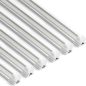 T8 LED Shop Lights, 3FT 30W 4600LM 5000K, 6 Pack, High Output Tube 3 Foot for Garage Workshop and Workbench Use, Daylight White, Easy Ceiling Mount, Linkable to 8, Aluminum V Shape Clear Cover T8 LED Shop Lights, 3FT 30W 4600LM 5000K, 6 Pack, High Output Tube 3 Foot for Garage Workshop and Workbench Use, Daylight White, Easy Ceiling Mount, Linkable to 8, Aluminum V Shape Clear Cover