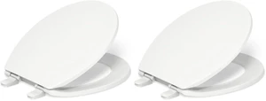 20111-0 Brevia, Slow Close Toilet Seat, Round Toilet Seat, Grip-Tight Bumpers Quick-Attach Hardware, White (Pack of 2) 20111-0 Brevia, Slow Close Toilet Seat, Round Toilet Seat, Grip-Tight Bumpers Quick-Attach Hardware, White (Pack of 2)