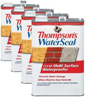 Thompsons WaterSeal Multi-Surface Waterproofer Stain, Clear, 1 Gallon (Pack of 4) Thompsons WaterSeal Multi-Surface Waterproofer Stain, Clear, 1 Gallon (Pack of 4)
