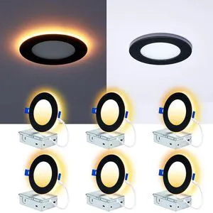 6 Pack 4 Inch Black Recessed Lights with Night Light, Sync & Reset Canless, Ultra Thin, Wafer Downlight, Dimmable & 5 CCT Selectable, Outdoor, Exterior Soffit, 9W, ETL, IC rated, Energy Star 6 Pack 4 Inch Black Recessed Lights with Night Light, Sync & Reset Canless, Ultra Thin, Wafer Downlight, Dimmable & 5 CCT Selectable, Outdoor, Exterior Soffit, 9W, ETL, IC rated, Energy Star