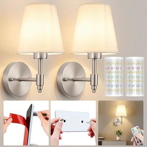 Battery Operated Wall Sconce, Peel and Stick Sconces Set of 2 Wireless Adhesive Stick On Wall Sconce, 10000mAh Rechargeable RGB Bulb with Remote, No Drill Wall Light for Bedroom Decor Battery Operated Wall Sconce, Peel and Stick Sconces Set of 2 Wireless Adhesive Stick On Wall Sconce, 10000mAh Rechargeable RGB Bulb with Remote, No Drill Wall Light for Bedroom Decor