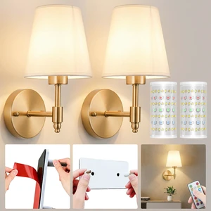 Battery Operated Wall Sconce, Peel and Stick Sconces Set of 2 Wireless Adhesive Stick On Wall Sconce, 10000mAh Rechargeable RGB Bulb with Remote, No Drill Wall Light for Bedroom Decor Battery Operated Wall Sconce, Peel and Stick Sconces Set of 2 Wireless Adhesive Stick On Wall Sconce, 10000mAh Rechargeable RGB Bulb with Remote, No Drill Wall Light for Bedroom Decor
