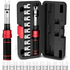 Spoke Torque Wrench, 1060 in-lb, for Motorcycle Wheel Maintenance 1/4" Drive Small Torque Wrench Kit with 9 Spoke Wrench Heads (5.1-6.9mm) & Spline, Spoke Wrench for Mountain, Road Bike Spoke Torque Wrench, 1060 in-lb, for Motorcycle Wheel Maintenance 1/4" Drive Small Torque Wrench Kit with 9 Spoke Wrench Heads (5.1-6.9mm) & Spline, Spoke Wrench for Mountain, Road Bike
