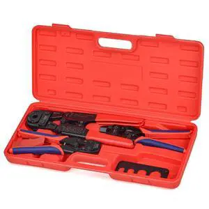 PEX Crimping Tool Set for Copper Crimp Ring and PEX Cinch Clamp, Crimping and Removing PEX Crimp Fittings 1/2'', 3/4'', 1'', 7 Pieces PEX Crimping Tool Set for Copper Crimp Ring and PEX Cinch Clamp, Crimping and Removing PEX Crimp Fittings 1/2'', 3/4'', 1'', 7 Pieces
