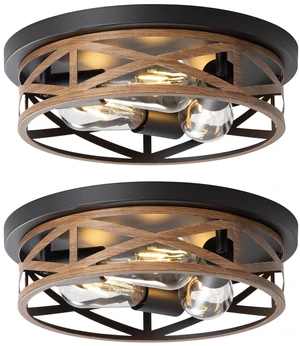 13 inch Flush Mount Ceiling Light Fixtures,3-Light Modern Hallway Light Fixtures Ceiling, Wood Grain Light Fixture Ceiling Mount for Farmhouse,Kitchen, Bedroom 2 Pack 13 inch Flush Mount Ceiling Light Fixtures,3-Light Modern Hallway Light Fixtures Ceiling, Wood Grain Light Fixture Ceiling Mount for Farmhouse,Kitchen, Bedroom 2 Pack