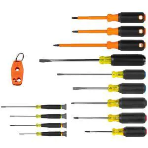 85814 14-Piece Screwdriver Set, 4 Precision, 5 Standard Drivers with Color-Coded Handles, 3 Insulated Screwdrivers, 1 Demolition Driver, and Magnetizer 85814 14-Piece Screwdriver Set, 4 Precision, 5 Standard Drivers with Color-Coded Handles, 3 Insulated Screwdrivers, 1 Demolition Driver, and Magnetizer