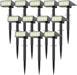 12 Pack Solar Spot Lights Outdoor Landscape Spotlights, Cool White IP65 Waterproof, Auto On/Off LED Powered Yard Garden Flood Solar Light for Outside Pathway Wall Tree Lawn Uplights Lights 12 Pack Solar Spot Lights Outdoor Landscape Spotlights, Cool White IP65 Waterproof, Auto On/Off LED Powered Yard Garden Flood Solar Light for Outside Pathway Wall Tree Lawn Uplights Lights