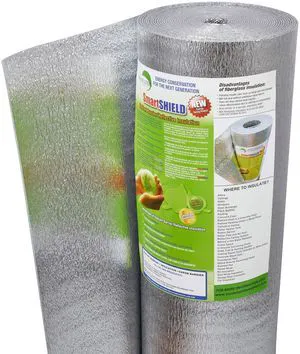 SmartSHIELD -3mm 48inx25ft ReflectiveINSULATION roll, Foam Core Radiant Barrier, Thermal FoilINSULATION - Engineered Foil SmartSHIELD -3mm 48inx25ft ReflectiveINSULATION roll, Foam Core Radiant Barrier, Thermal FoilINSULATION - Engineered Foil