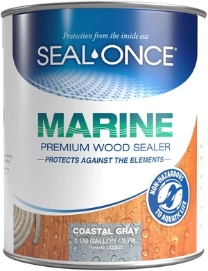 Marine Ready Mix Wood Sealer and Stain, Coastal Gray, 1 Gallon Waterproofer & Stain, Water-Based, Ultra-low VOC formula, For high-moisture areas, Protects wood docks, decks & piers Marine Ready Mix Wood Sealer and Stain, Coastal Gray, 1 Gallon Waterproofer & Stain, Water-Based, Ultra-low VOC formula, For high-moisture areas, Protects wood docks, decks & piers