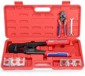 iCrimp 1608M4 Wire Rope Crimper Kit, 3/64"1/8", with Cutter & Sleeves All in one storage case, kit contains crimper, cutter up to 3.5mm, 330 aluminum sleeves and 45 stainless steel thimbles iCrimp 1608M4 Wire Rope Crimper Kit, 3/64"1/8", with Cutter & Sleeves All in one storage case, kit contains crimper, cutter up to 3.5mm, 330 aluminum sleeves and 45 stainless steel thimbles