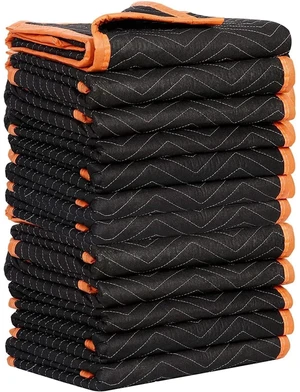 79523 Heavy Duty Padded Moving Blankets, Black/Orange, 72 x 80, 12 Pack 79523 Heavy Duty Padded Moving Blankets, Black/Orange, 72 x 80, 12 Pack