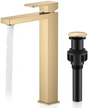 Champagne Bronze Vessel Sink Faucet 1 Handle, Tall Bathroom Faucet Vessel Bowl Faucet with Pop Up Drain & Supply Lines, Lead-Free cUPC & NSF Certified, 1 Hole Faucet for Vanity RV Restroom Champagne Bronze Vessel Sink Faucet 1 Handle, Tall Bathroom Faucet Vessel Bowl Faucet with Pop Up Drain & Supply Lines, Lead-Free cUPC & NSF Certified, 1 Hole Faucet for Vanity RV Restroom