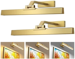 Picture Lights for Wall, Brushed Gold Battery Operated Picture Light 16in Art Light CCT Dimmable Recharging Battery Wall Light with Remote Control for Living Room Gallery 2PCS Picture Lights for Wall, Brushed Gold Battery Operated Picture Light 16in Art Light CCT Dimmable Recharging Battery Wall Light with Remote Control for Living Room Gallery 2PCS