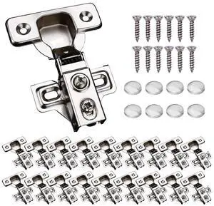 40 Pack Soft Close Cabinet Door Hinges for 1/2 Inch Overlay Cupboard, 105 Degree Opening Angel, Stainless Concealed Kitchen Cabinet Hinges with Mounting Screws and Manual 40 Pack Soft Close Cabinet Door Hinges for 1/2 Inch Overlay Cupboard, 105 Degree Opening Angel, Stainless Concealed Kitchen Cabinet Hinges with Mounting Screws and Manual