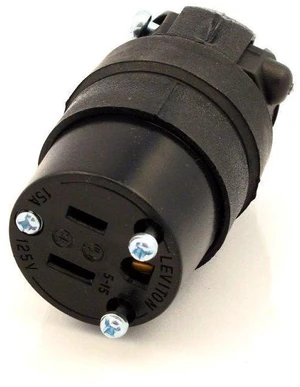 515CR 20 Pack 15Amp 125V Straight Blade Rubber Connector, Black 515CR 20 Pack 15Amp 125V Straight Blade Rubber Connector, Black
