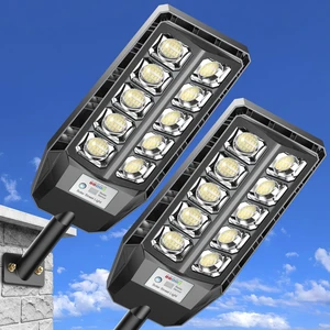 6000W Solar Lights Outdoor for Backyard,Garage and Parking Lot 2-Pack IP67 Waterproof Solar Street Lights,Dusk to Dawn Outdoor Solar Lights with Remote Control 6000W Solar Lights Outdoor for Backyard,Garage and Parking Lot 2-Pack IP67 Waterproof Solar Street Lights,Dusk to Dawn Outdoor Solar Lights with Remote Control