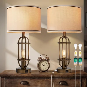 22.3Framhouse Table Lamps for Living Room, Bedroom Lamps Set of 2 Bronze, Vintage Bedside Lamps for Nightstand, End Table, Dressing Table, Dual Button Switch, USB A+C Ports, Bulbs Included 22.3Framhouse Table Lamps for Living Room, Bedroom Lamps Set of 2 Bronze, Vintage Bedside Lamps for Nightstand, End Table, Dressing Table, Dual Button Switch, USB A+C Ports, Bulbs Included