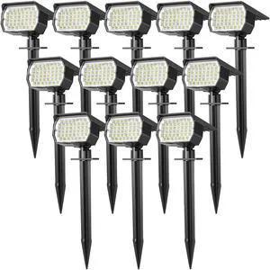 Solar Spot Lights Outdoor Landscape Spotlights 12 Pack Cool White 46LED, 3 Mode, Auto On/Off Landscape Spotlights Solar Powered Flood Lights for Outside Pathway Yard Garden House Walkway Tree Solar Spot Lights Outdoor Landscape Spotlights 12 Pack Cool White 46LED, 3 Mode, Auto On/Off Landscape Spotlights Solar Powered Flood Lights for Outside Pathway Yard Garden House Walkway Tree
