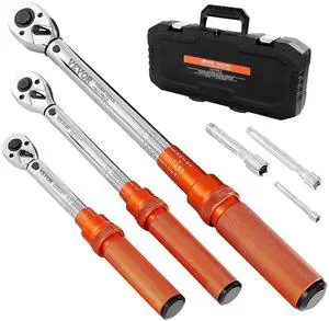 1/4 3/8 1/2 Inch Drive Torque Wrench, 3Pcs Click Torque Wrench Set 20-240IN-LB, 5-45FT-LB, 10-170FT-LB, Dual-Direction Adjustable 72 Tooth for Bicycle, Moto and Car Maintenance 1/4 3/8 1/2 Inch Drive Torque Wrench, 3Pcs Click Torque Wrench Set 20-240IN-LB, 5-45FT-LB, 10-170FT-LB, Dual-Direction Adjustable 72 Tooth for Bicycle, Moto and Car Maintenance