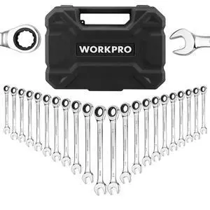 22 PCS Ratchet Combination Wrench Set with Tool Box, Mirror Polish with Organizer Box, Metric 6-18mm & SAE 1/4-3/4", 72-Teeth, For Home Project, Auto Repair, Plumbing, Construction, Machinery 22 PCS Ratchet Combination Wrench Set with Tool Box, Mirror Polish with Organizer Box, Metric 6-18mm & SAE 1/4-3/4", 72-Teeth, For Home Project, Auto Repair, Plumbing, Construction, Machinery