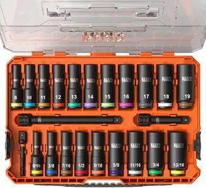 65121IMPCT KNECT Deep-Well 3/8-Inch Drive Impact Socket Set, SAE and Metric, 23-Piece Tool Set, Impact Driver Adapter, Multi-Purpose Wrench Adapter, Color-Coded, MODbox Socket Organizer 65121IMPCT KNECT Deep-Well 3/8-Inch Drive Impact Socket Set, SAE and Metric, 23-Piece Tool Set, Impact Driver Adapter, Multi-Purpose Wrench Adapter, Color-Coded, MODbox Socket Organizer