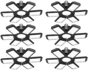 6 Pack LED Garage Light, 200W 20000LM 6500K LED Shop Lights, Garage Lights Ceiling Led with 6+1 Deformable Panels, Screw in E26/E27 Socket Bulb for Warehouse, Workshop, Basement, Barn Lighting 6 Pack LED Garage Light, 200W 20000LM 6500K LED Shop Lights, Garage Lights Ceiling Led with 6+1 Deformable Panels, Screw in E26/E27 Socket Bulb for Warehouse, Workshop, Basement, Barn Lighting