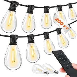 200FT LED Outdoor String Lights with Remote, 74+2 Shatterproof Bulbs Dimmable Timing 3 Light Modes Outside Patio Lights for Backyard Porch Deck Garden Balcony Pool party Hanging Lighting Decor 200FT LED Outdoor String Lights with Remote, 74+2 Shatterproof Bulbs Dimmable Timing 3 Light Modes Outside Patio Lights for Backyard Porch Deck Garden Balcony Pool party Hanging Lighting Decor