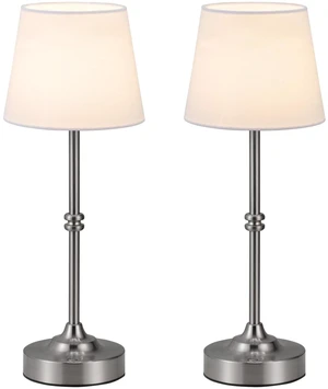 Rechargeable Cordless Table Lamp Silver - 2 Pack 4000mAh Battery Operated Lamp, 3000K Warm Light, Touch Control Stepless Dimming, for Bedside, Dining Table, Home Decor Rechargeable Cordless Table Lamp Silver - 2 Pack 4000mAh Battery Operated Lamp, 3000K Warm Light, Touch Control Stepless Dimming, for Bedside, Dining Table, Home Decor