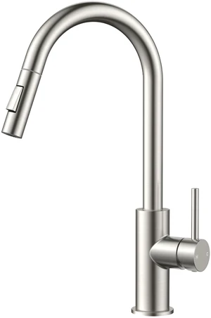 Kitchen Faucet with Pull Down Sprayer, Brushed Nickel High Arc Lead-Free, Stainless Steel, Single Handle, Fits for 1 or 3 Hole Sink, Laundry, Farmhouse, Bar, Outdoor, Deck Plate Included Kitchen Faucet with Pull Down Sprayer, Brushed Nickel High Arc Lead-Free, Stainless Steel, Single Handle, Fits for 1 or 3 Hole Sink, Laundry, Farmhouse, Bar, Outdoor, Deck Plate Included