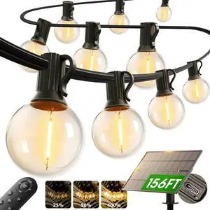150FT 80LED Solar String Lights Outdoor Waterproof with Remote, USB Shatterproof Outdoor Lights, Dimmable Timer, 3 Modes, Solar Powered Patio Lights for Outside, Backyard Garden Camping Pergola 150FT 80LED Solar String Lights Outdoor Waterproof with Remote, USB Shatterproof Outdoor Lights, Dimmable Timer, 3 Modes, Solar Powered Patio Lights for Outside, Backyard Garden Camping Pergola