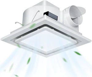Ultra Quiet Bathroom Exhaust Fan with Light, 120 CFM, 1.0 Sones 1000 Lumens LED Light, Easy Installation, Energy-Efficient Design, 10" × 10" Ceiling Mount Ultra Quiet Bathroom Exhaust Fan with Light, 120 CFM, 1.0 Sones 1000 Lumens LED Light, Easy Installation, Energy-Efficient Design, 10" × 10" Ceiling Mount