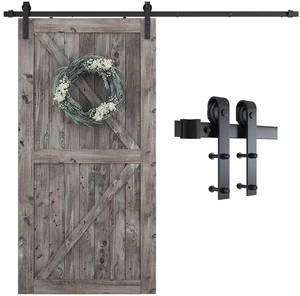 7 FT Barn Door Hardware Kit -Fits 42" Wide Door Panel Sliding Barn Door Track, Smooth and Quiet, Easy to Install, Includes Step-by-Step Installation Instructions (J Shape Hanger) 7 FT Barn Door Hardware Kit -Fits 42" Wide Door Panel Sliding Barn Door Track, Smooth and Quiet, Easy to Install, Includes Step-by-Step Installation Instructions (J Shape Hanger)