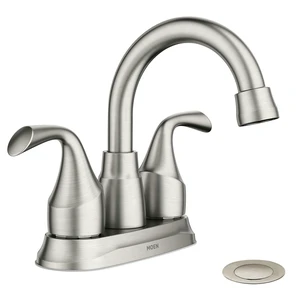 Idora Spot Resist Brushed Nickel Two-Handle Centerset Bathroom Sink Faucet with Drain Assembly, 84115SRN Idora Spot Resist Brushed Nickel Two-Handle Centerset Bathroom Sink Faucet with Drain Assembly, 84115SRN
