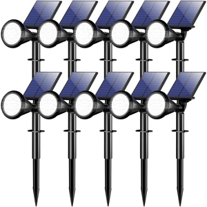 Solar Lights Outdoor Waterproof Flag Spotlights 10 Pack (Cool White) 4 Lighting Modes Solar Powered Landscape lights Auto On/Off, Solar Garden Yard Lawn Tree Pathway Flood Uplights for Outside Solar Lights Outdoor Waterproof Flag Spotlights 10 Pack (Cool White) 4 Lighting Modes Solar Powered Landscape lights Auto On/Off, Solar Garden Yard Lawn Tree Pathway Flood Uplights for Outside