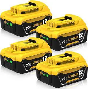 4 Packs 12.0Ah Replacement for Dewalt 20V Battery DCB208 Compatible with Dewalt 20V Max Batteries DCB207 DCB206 DCB204 DCB203 DCB200 DCB201 Cordless Power Tools 4 Packs 12.0Ah Replacement for Dewalt 20V Battery DCB208 Compatible with Dewalt 20V Max Batteries DCB207 DCB206 DCB204 DCB203 DCB200 DCB201 Cordless Power Tools