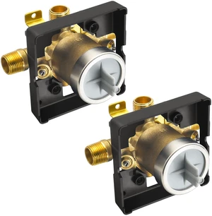Shower Valve for Delta R10000-UNWS, 4 Port 1/2 Inch Connection 2-Pack, R10000 Valve Kit Compatible with Delta MultiChoice 13 14 17 17T Shower and Tub Trim Faucet, Brass Construction With Stops Shower Valve for Delta R10000-UNWS, 4 Port 1/2 Inch Connection 2-Pack, R10000 Valve Kit Compatible with Delta MultiChoice 13 14 17 17T Shower and Tub Trim Faucet, Brass Construction With Stops