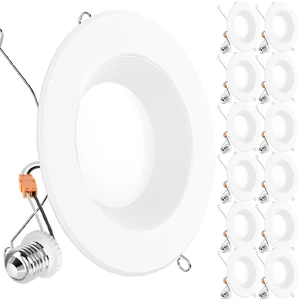 12 Pack 6 Inch Retrofit LED Recessed Lights, 13W=120W 2700K 965LM, Soft White, Baffle Trim, Dimmable, LED Reftrofit Ceiling Downlights for Recessed Cans, Kitchen, Living Room, Bedroom 12 Pack 6 Inch Retrofit LED Recessed Lights, 13W=120W 2700K 965LM, Soft White, Baffle Trim, Dimmable, LED Reftrofit Ceiling Downlights for Recessed Cans, Kitchen, Living Room, Bedroom