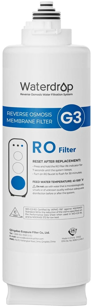G3-N2RO Filter, Replacement for G3-W 400 GPD RO System 24-Month, NSF/ANSI 53 & 372 Certified, Reduce TDS, Easy Replacement, NOT for G3P600 & G3P800 RO System G3-N2RO Filter, Replacement for G3-W 400 GPD RO System 24-Month, NSF/ANSI 53 & 372 Certified, Reduce TDS, Easy Replacement, NOT for G3P600 & G3P800 RO System