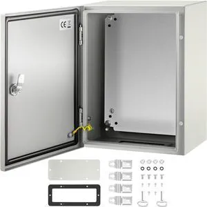 NEMA Steel Enclosure, 16 x 12 x 8'' NEMA 4X Steel Electrical Box, IP66 Waterproof & Dustproof, Outdoor/Indoor Electrical Junction Box, with Mounting Plate NEMA Steel Enclosure, 16 x 12 x 8'' NEMA 4X Steel Electrical Box, IP66 Waterproof & Dustproof, Outdoor/Indoor Electrical Junction Box, with Mounting Plate